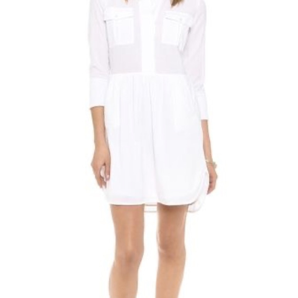 James Perse White 3/4 Sleeve Dress
